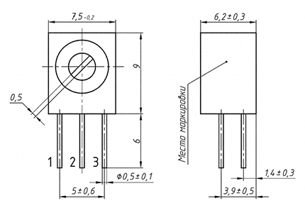 Размеры резисторов СП3-19Б-В
