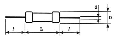Схема габаритных размеров резистора С2-29В